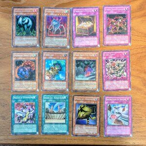 Vintage Yu-Gi-Oh! Rare Monster & Trap Lot 12 Cards  Last Turn & Fiber Jar Yugioh